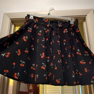 Plus Size Cherry Skater Skirt
